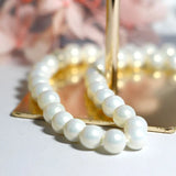 8mm Shell Pearl Wedding Necklace S925 Sterling Silver Chain Women