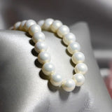 8mm Shell Pearl Wedding Necklace S925 Sterling Silver Chain Women