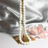 8mm Shell Pearl Wedding Necklace S925 Sterling Silver Chain Women