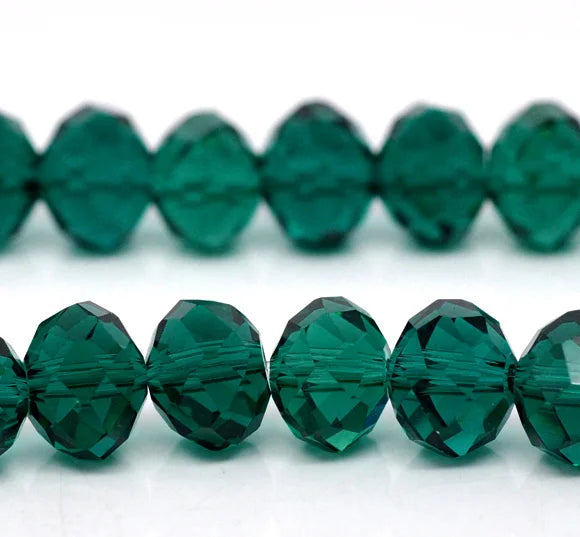 Malachite Green Crystal Glass Faceted Beads 10mm