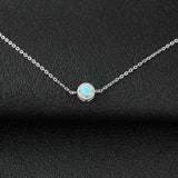 Opal Stone Bracelet 925 Silver Chain CZ Fine Jewelry
