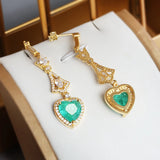 Elegant 18K Paraiba Sapphire Heart Earrings with Diamonds