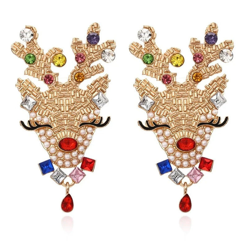 Creative Christmas Elk Pearl Earrings