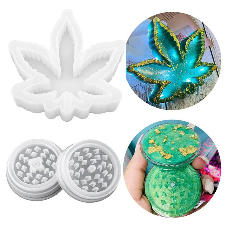 Maple Leaf Mold Grinder Crystal Mold Container Cup Pad Tea Tray Silicone Mould