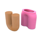 3D U-shaped Candle Silicone Mold Twisted Line Columnar Candle