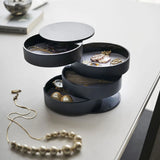Rotatable 4 Layer Jewelry Storage Box with Lid