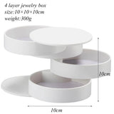 Rotatable 4 Layer Jewelry Storage Box with Lid