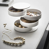 Rotatable 4 Layer Jewelry Storage Box with Lid