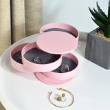 Rotatable 4 Layer Jewelry Storage Box with Lid
