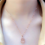 Stylish 14K Rose Plated Chinese Style Purple Gourd Necklace Pendant