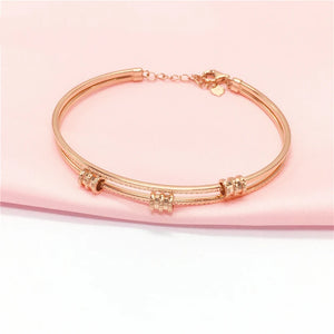 Purple Plated 14K Rose Geometric Bracelet for Women