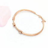Purple Plated 14K Rose Geometric Bracelet for Women