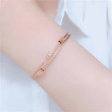 Purple Plated 14K Rose Geometric Bracelet for Women