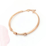 Purple Plated 14K Rose Geometric Bracelet for Women