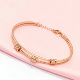 Purple Plated 14K Rose Geometric Bracelet for Women