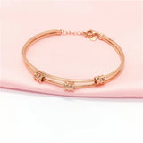 Purple Plated 14K Rose Geometric Bracelet for Women