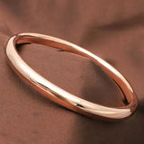 14K Rose Gold Plated Glossy Wide Purple Bracelet for Women