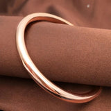 14K Rose Gold Plated Glossy Wide Purple Bracelet for Women