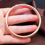 14K Rose Gold Plated Glossy Wide Purple Bracelet for Women
