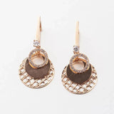 Vintage Purple Crystal Ring Earrings, 14K Rose Plated, Ear Buckle Jewelry