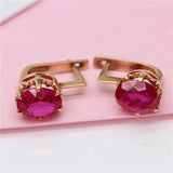 Purple Crystal Inlaid Earrings for Women