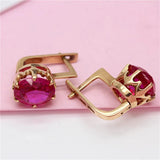 Purple Crystal Earrings for Women, Romantic Wedding Jewelry for Girlfriend
