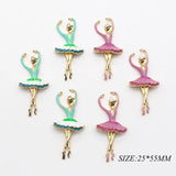 5pcs Ballerina Flat Bottom Hairpin Gift Metal Ornament