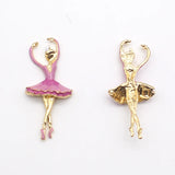 5pcs Ballerina Flat Bottom Hairpin Gift Metal Ornament