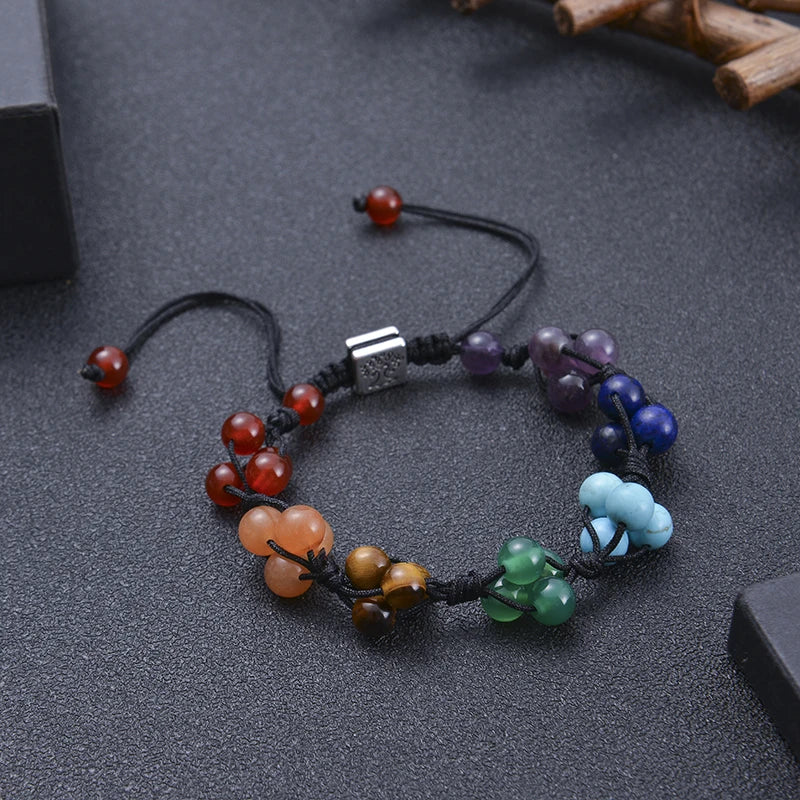 7 Chakra Stone Bead Bracelet for Yoga Meditation