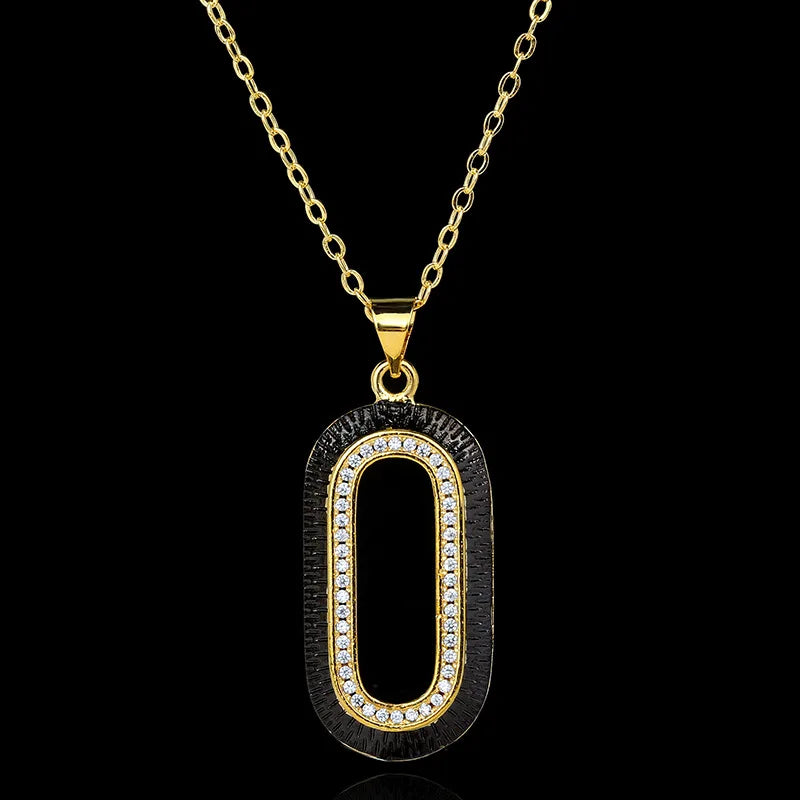 925 Silver Geometric Zircon Pendant Necklace for Women