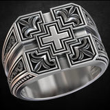 Vintage Thai Silver Christian Cross Men's Ring Gift