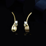 925 Silver Diamond Dessert Tableware Stud Earrings