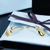 925 Silver Diamond Dessert Tableware Stud Earrings