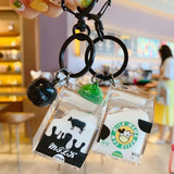 Acrylic Milk Drinks Keychain Moving Liquid Key Chain for Kids Bag Pendant Toys