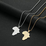 Creative Africa Map African Necklace Stainless Steel Men Jewelry
