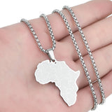 Creative Africa Map African Necklace Stainless Steel Men Jewelry