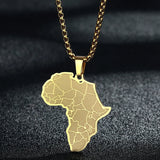 Creative Africa Map African Necklace Stainless Steel Men Jewelry
