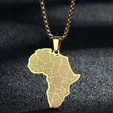 Creative Africa Map African Necklace Stainless Steel Men Jewelry
