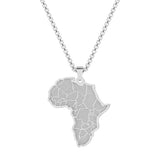 Creative Africa Map African Necklace Stainless Steel Men Jewelry