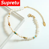 All-Match Women Beads Bracelet Natural Stone Freshwater Pearl Bangle