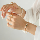 All-Match Women Beads Bracelet Natural Stone Freshwater Pearl Bangle