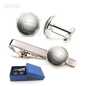 Sports Tie Clip & Cufflinks Set for Him