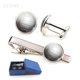 Sports Tie Clip & Cufflinks Set for Him