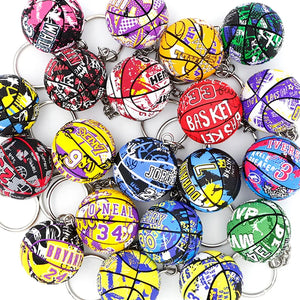 3D Basketball Key Chain Mini Ball Souvenir Keyring for Sport Fan