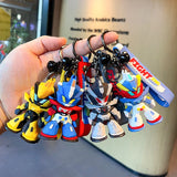 Cute Cartoon Battle Robot Keychain High-grade Pendant Keyring for Men