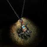 Octopus Pendant Zircon Necklace 925 Silver Jewelry
