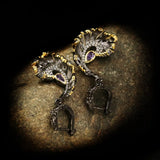Zircon Leaf Earrings 925 Silver Irregular Ladies Jewelry