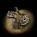 Zircon Leaf Earrings 925 Silver Irregular Ladies Jewelry