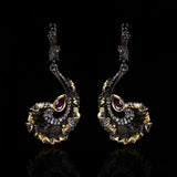 Zircon Leaf Earrings 925 Silver Irregular Ladies Jewelry