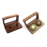 Walnut Jewelry Rectangle Box Brooch Pin Corsage Storage Case